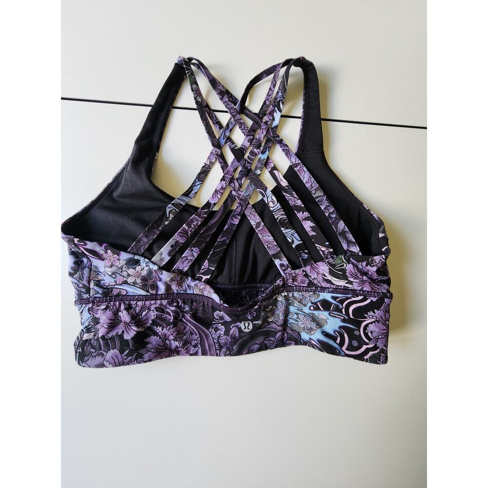 Lululemon Sports Bra Womens 10 Purple Floral - Picture 2 of 5